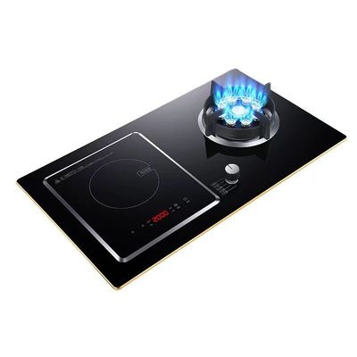 2 queimadores de vidro temperado de cozinha com gás queimadores dobráveis para instalação embutida em mesa