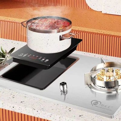 2 queimadores de vidro temperado de cozinha com gás queimadores dobráveis para instalação embutida em mesa