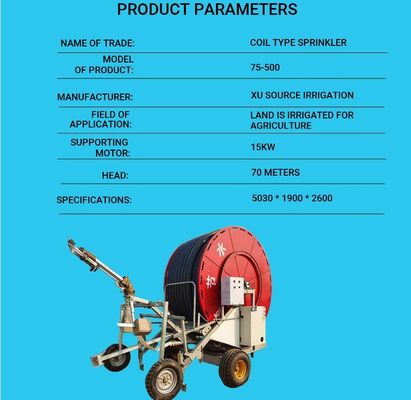 Máquina de rolamento de mangueira de 11 kW para irrigação doméstica