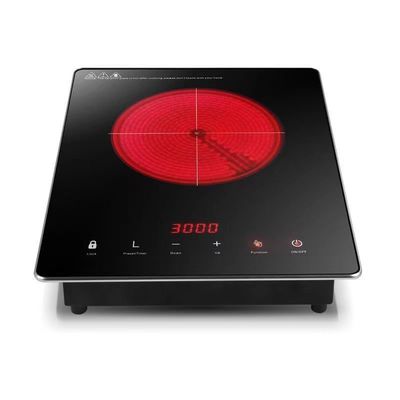 Forno de indução comercial de 220 V quadrado 2000w com ignição cerâmica piezoelétrica