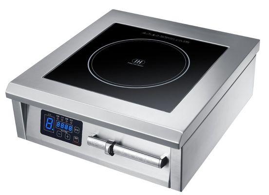 Forno de indução comercial de 220 V quadrado 2000w com ignição cerâmica piezoelétrica