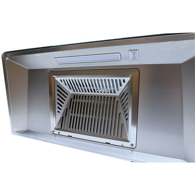 220V Press Button inclinado Capuz de vidro preto para cozinha