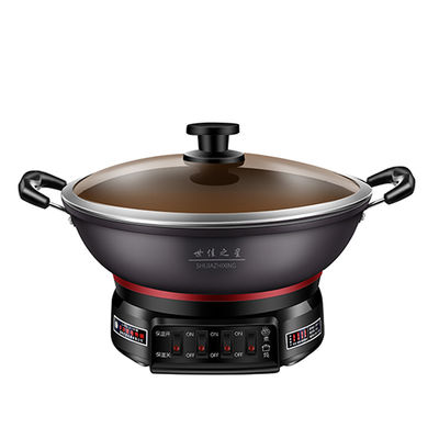 Cobre de vidro temperado de fundição a óleo de alumínio Skillet Pan Electric Hot Pot Multi Function 220V