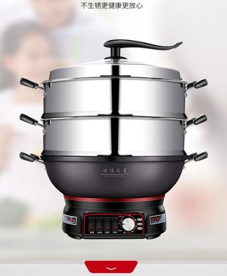 Caldeira elétrica de aço inoxidável de 28 cm Sopa portátil multiuso para cozinhar em casa