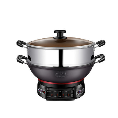 Panela de fritar elétrica de revestimento antiaderente de 220 V para cozinha multifuncional e à prova de queima