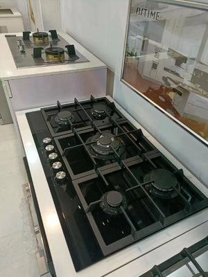 Superfície de vidro temperado Forno a gás de 5 queimadores