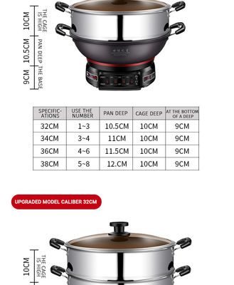 Hotéis Multifunção Electric Food Steamer Anti-Stick Inner Multi Cooker Noodle Pão de Fritura