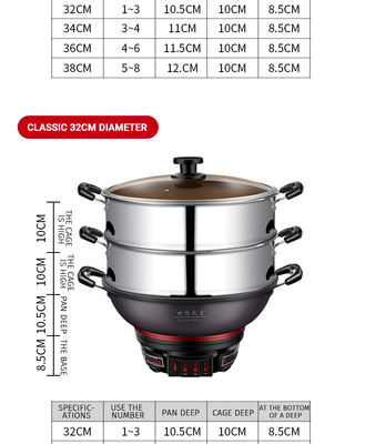 Hotéis Multifunção Electric Food Steamer Anti-Stick Inner Multi Cooker Noodle Pão de Fritura