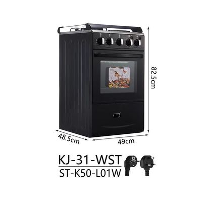 Furnotel Aço inoxidável 4 queimador fogão a gás com forno de cozinha dupla