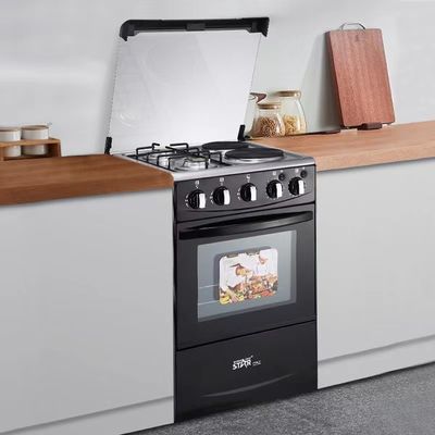 Furnotel Aço inoxidável 4 queimador fogão a gás com forno de cozinha dupla
