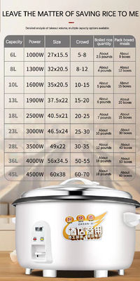 Caldeira elétrica durável para uso doméstico 1.8L 500W 700W Cozinha de arroz 110V/220V Multifunção