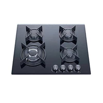 Cozinha a gás de 60 cm com material de superfície de vidro temperado e 4 queimadores