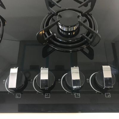 Cozinha a gás de 60 cm com material de superfície de vidro temperado e 4 queimadores