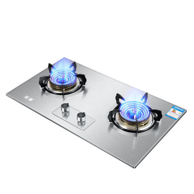 Forno de gás de 2 queimadores de design moderno com ignição eletrônica e cozinha de vidro temperado