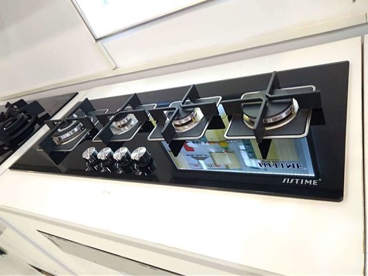 Cozinha a gás de aço inoxidável com ignição automática 4 queimadores para fogão em cozinha