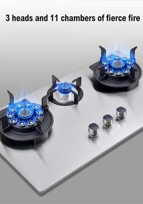 Fornalha de gás de ignição eletrônica 2 3 4 5 6 Fornalha fogão de cozinha fogão de cozinha de moda central de gás incorporada