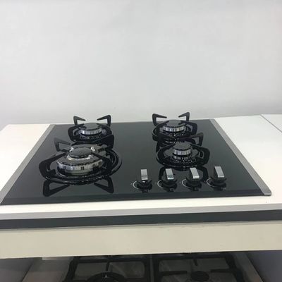 Cozinha de forno a gás com 2 queimadores e botão de metal de anel de aço inoxidável