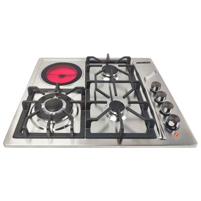 Cozinha de forno a gás com 2 queimadores e botão de metal de anel de aço inoxidável