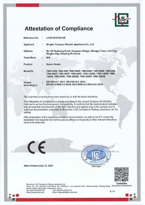 220V-240V/110V-120V PTC Cerâmica ventilador de aquecimento Controle remoto tela sensível ao toque Aquecimento elétrico