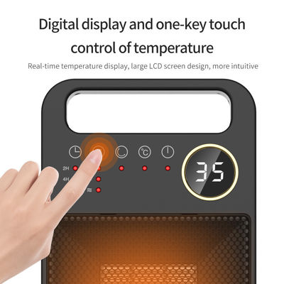 Ventilador de cerâmica PTC portátil de aquecimento elétrico de tela sensível ao toque com controle remoto e instalação