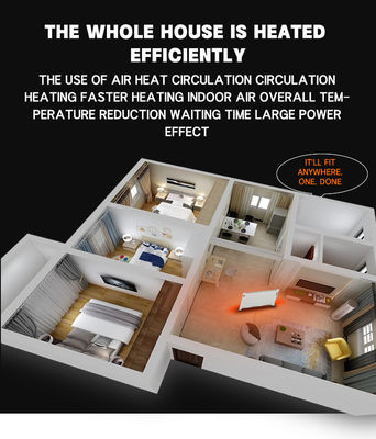 2400W aquecedor elétrico de convecção infravermelha de carbono de cristal radiador de aquecimento para quarto