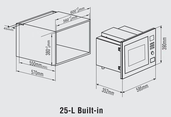 Forno de microondas portátil 20L de controle táctil para casa 220V