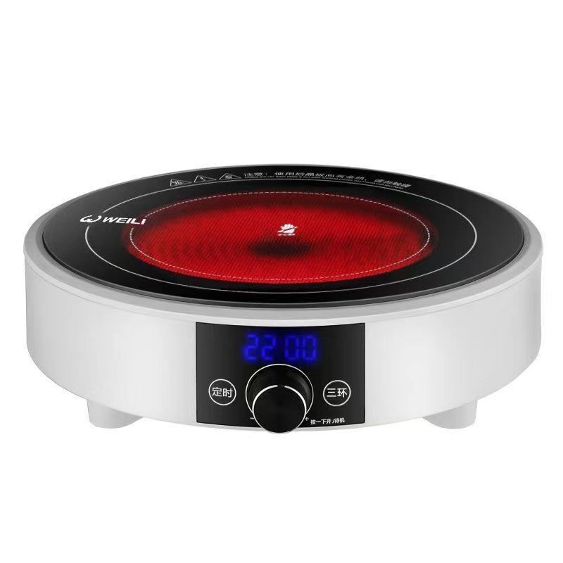 Cozinha de indução 3500W Placa de vidro cerâmica de ouro preto queimador único para cozinhar alimentos
