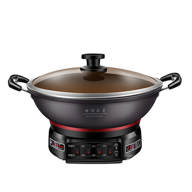 Cobre de vidro temperado de fundição a óleo de alumínio Skillet Pan Electric Hot Pot Multi Function 220V