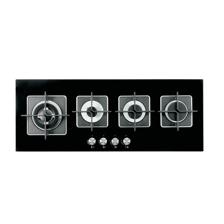 Cozinha a gás de aço inoxidável com ignição automática 4 queimadores para fogão em cozinha