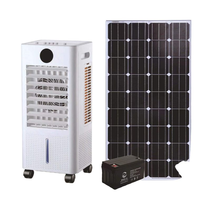 Ventilador solar portátil de 12V/24V com ar condicionado evaporativo 515*350*915mm
