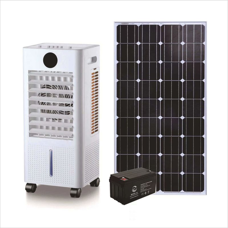 Ventilador de refrigeração de carregamento solar DC Perfeito para refrigeração e circulação de ar ao ar livre